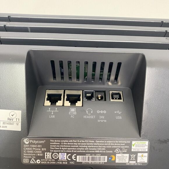 Polycom CX600 2200-15987-025 for Microsoft Lync Desktop Phone POE - Picture 7 of 14